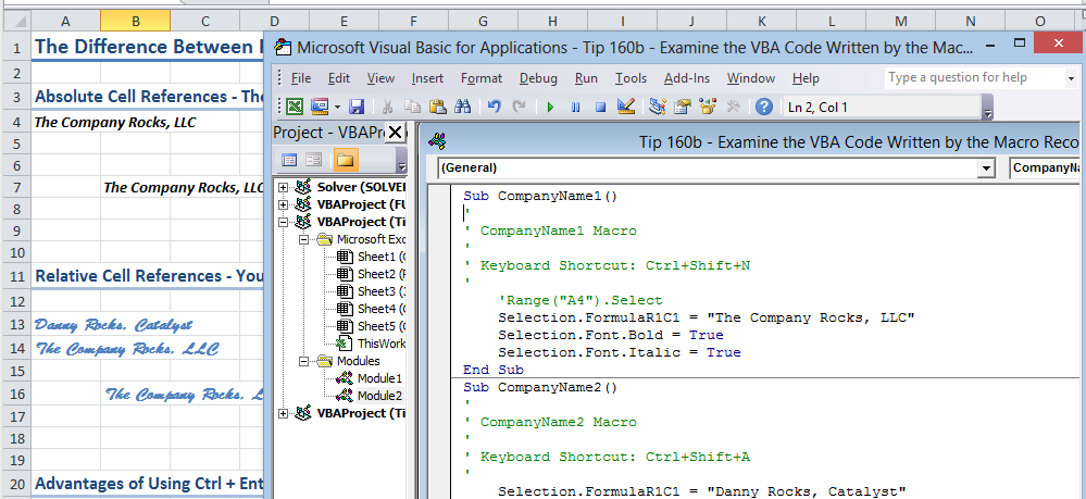 Learn How To Edit The VBA Code For A Recorded Excel Macro